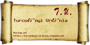 Turcsányi Uránia névjegykártya